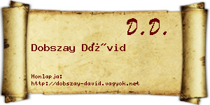 Dobszay Dávid névjegykártya